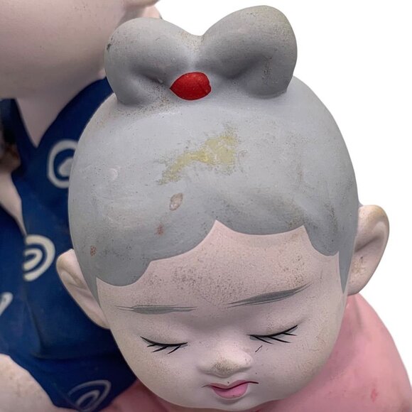 Japanese Figurines Hakata Doll Association Boy Girl Doll Resting Bisque Culture - Picture 10 of 12